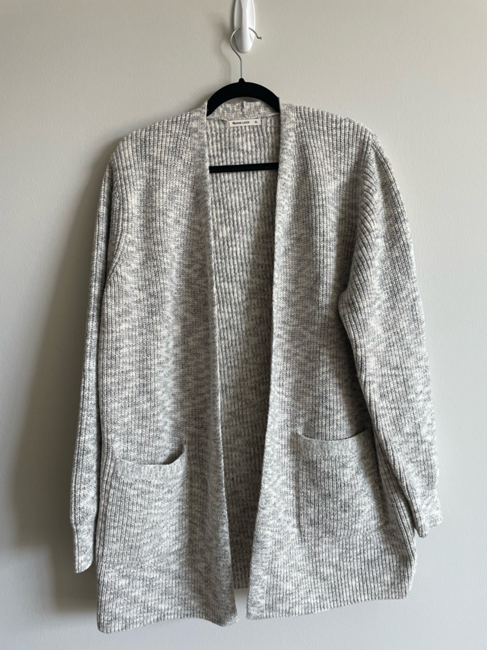 Marine Layer cabin cardigan long open front marled gray sweater XL